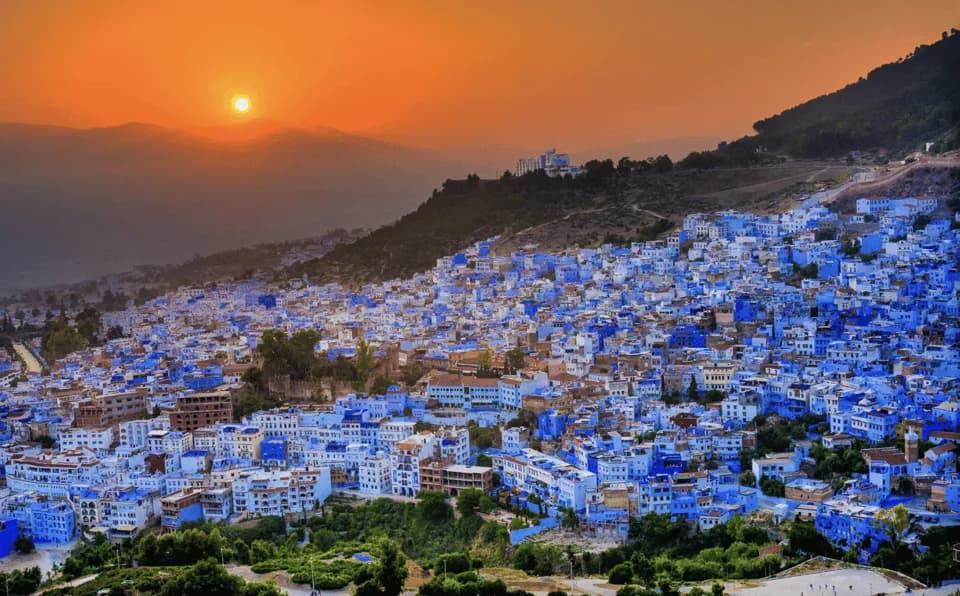 شفشاون عند الغروب