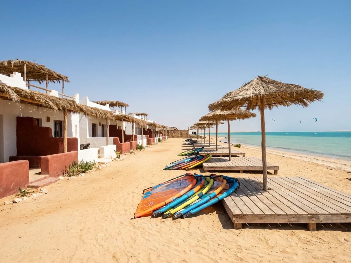 Lagune de Dakhla avec kitesurfers