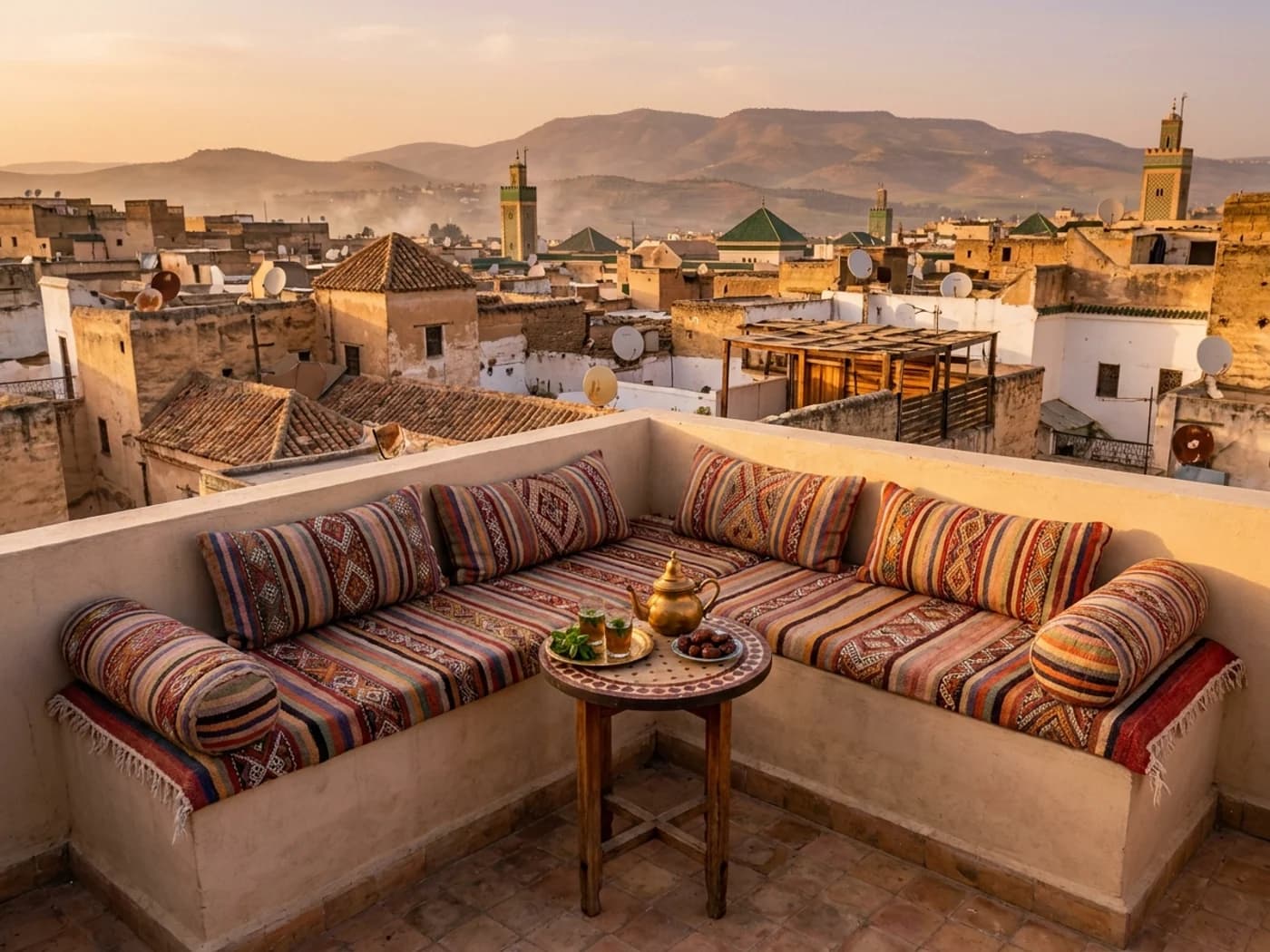 Vue de la médina de Fès depuis le riad Zayane